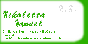 nikoletta handel business card